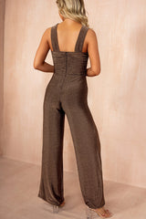 Brenda Bronze Knot Detail Shimmer Jumpsuit