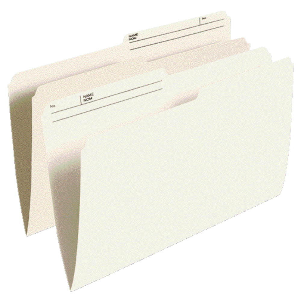 Oxford File Folders with 1/2 Cut Tab - Legal Size - Ivory - 100 Pack