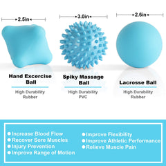 Set de Pelotas de Masaje Posture Magic Azul para Liberación de Puntos Gatillo y Masaje Profundo de Tejido