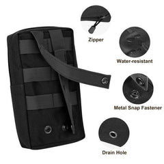 Bombrooster Tactical MOLLE Utility Pouch Kit – EDC Accessories Bag with Phone Holder, Water Bottle Pouch, Medical First Aid Pouch for Outdoor, Hiking, Camping, and Duty Use (8 Pcs Black)