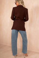 Liana Chocolate Double Breasted Blazer