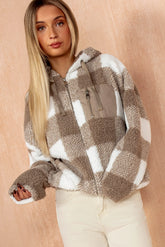 Polly Biscuit Check Teddy Jacket