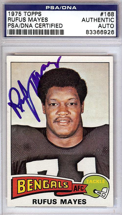 Rufus Mayes Autographed 1975 Topps Card #168 Cincinnati Bengals PSA/DNA #83366926 - RSA