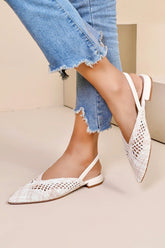 Ivy Nude Woven Slingback Shoes