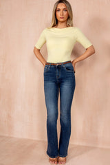 Vera Blue Belted Bootcut Jeans