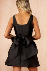 Feyre Black Bow Detail A Line Dress