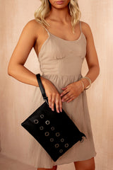 Dora Black Faux Leather Crossbody Bag