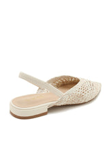 Ivy Nude Woven Slingback Shoes