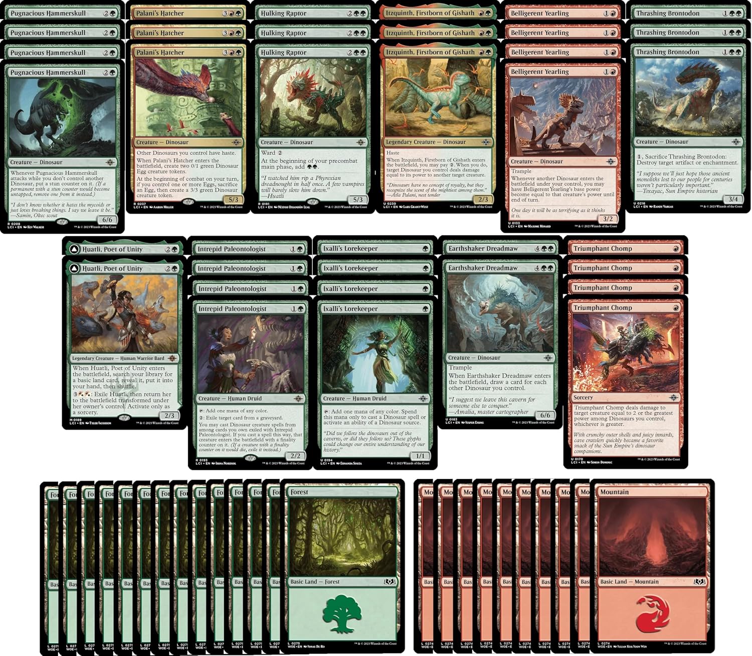 Elite Dinosaur Deck - Gruul Red Green - Modern Legal - Custom Built - Magic The Gathering - MTG - 60 Card!