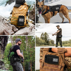 Bombrooster Tactical MOLLE Utility Pouch Kit – EDC Accessories Bag with Phone Holder, Water Bottle Pouch, Medical First Aid Pouch for Outdoor, Hiking, Camping, and Duty Use (8 Pcs Black)