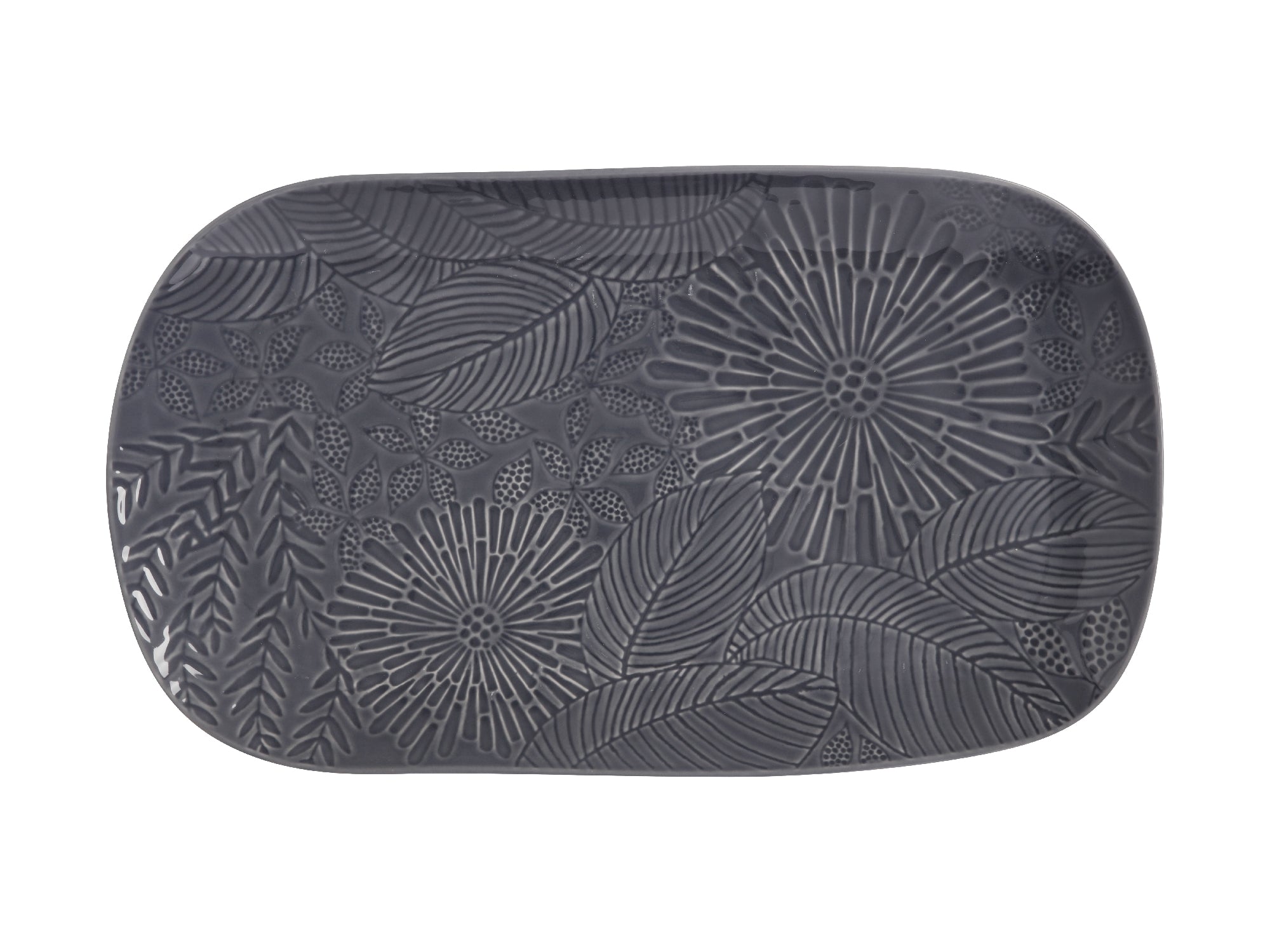 MW Panama Oblong Platter 39x23cm Grey Gift Boxed
