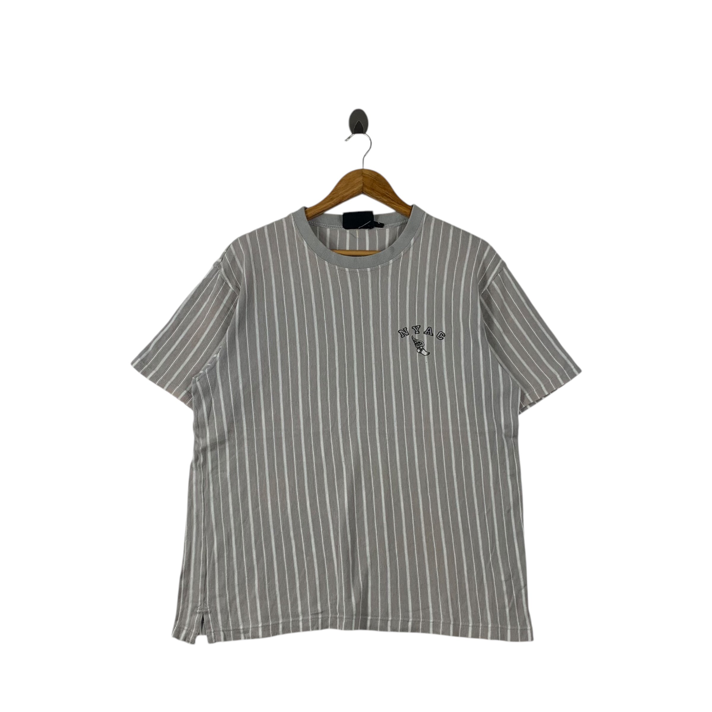 Vintage NYAC ATHLETIC CLUB New York Pwing Striped Tee Shirt Top Baggy