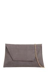 Nettie Grey Suedette Detachable Chain Bag