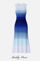 Sandro Ombre Sea knit maxi dress - Blue
