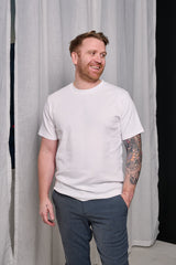 Spencer Rib SS O-Neck Tee Bright White