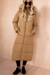 Esther Camel Padded Longline Coat