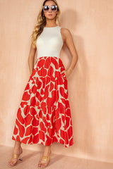 Yasmin Orange Smock Midi Dress