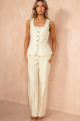 Jamie Ivory Square Neck Waistcoat
