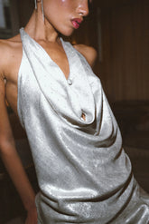Novalie Silver Diamante Halterneck Top