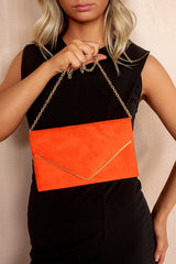 Pamela Scarlett Suedette Gold Trim Clutch