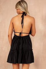 Paula Black Tie Shoulder Smock Dress