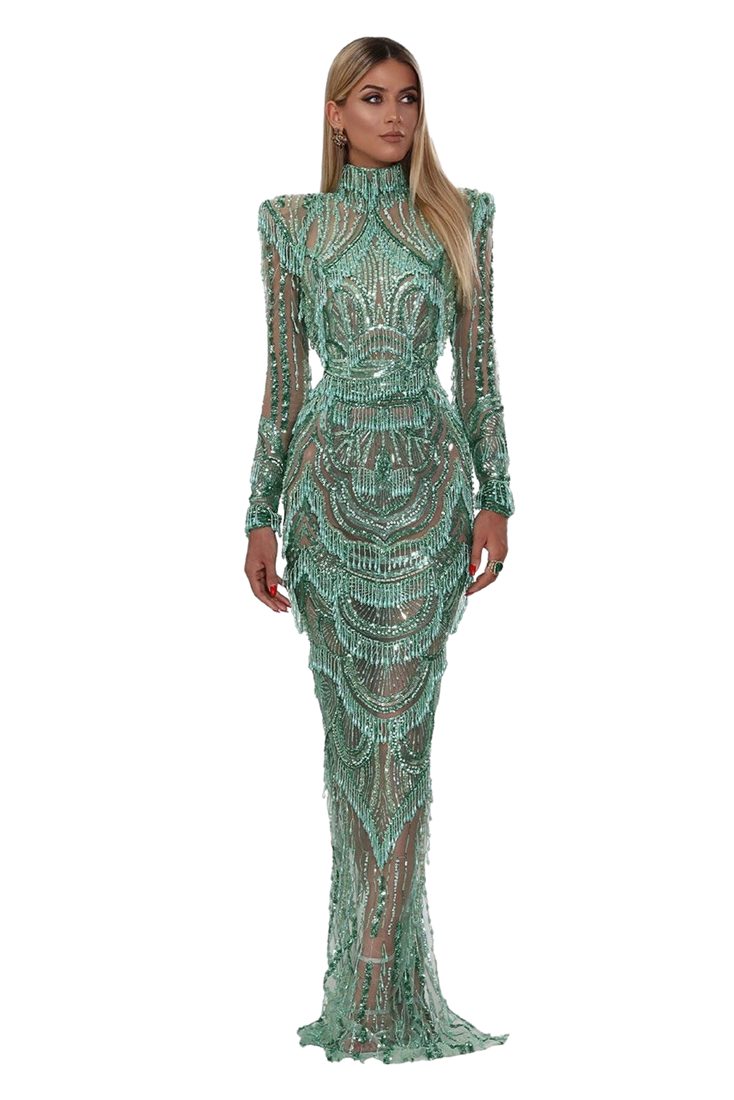 Glamourous mint-green dress