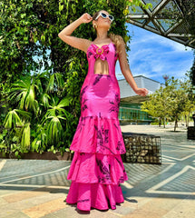 Spain Pink Seda Mango Dress