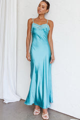 East Coast Lace Bust Midi Dress Aqua Blue by Selfie Leslie