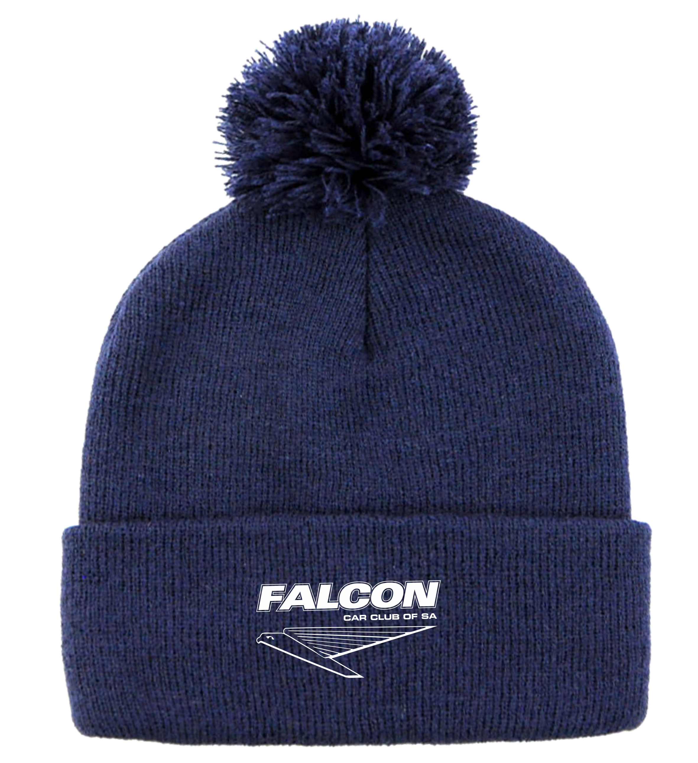 Navy Pom-pom Beanie