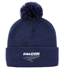 Navy Pom-pom Beanie