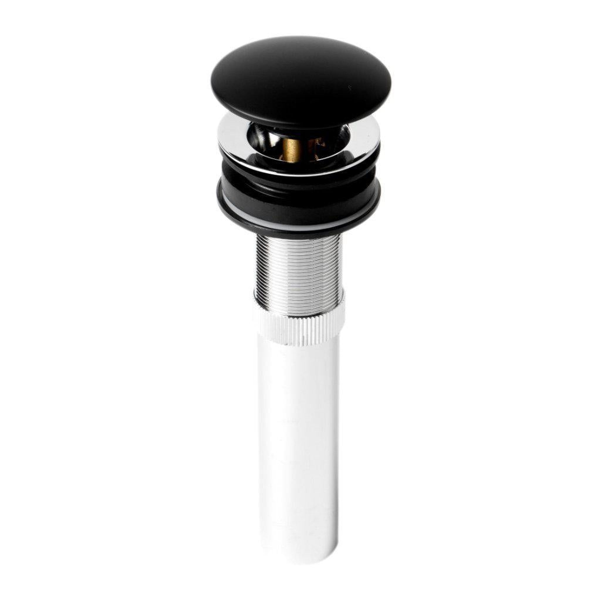 ALFI Brand AB9055-BM Black Matte Solid Brass Pop Up Bathroom Sink Drain Without Overflow