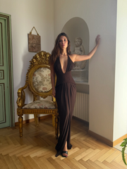 She Is Olla Landon Dress - Espresso Brown Size S