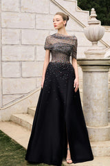 Diagonal Folded Top With Side Slit A-Line Set