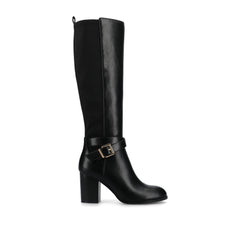 AVALONN KNEE HIGH DRESS BOOTS IN WIDE CALF - Black