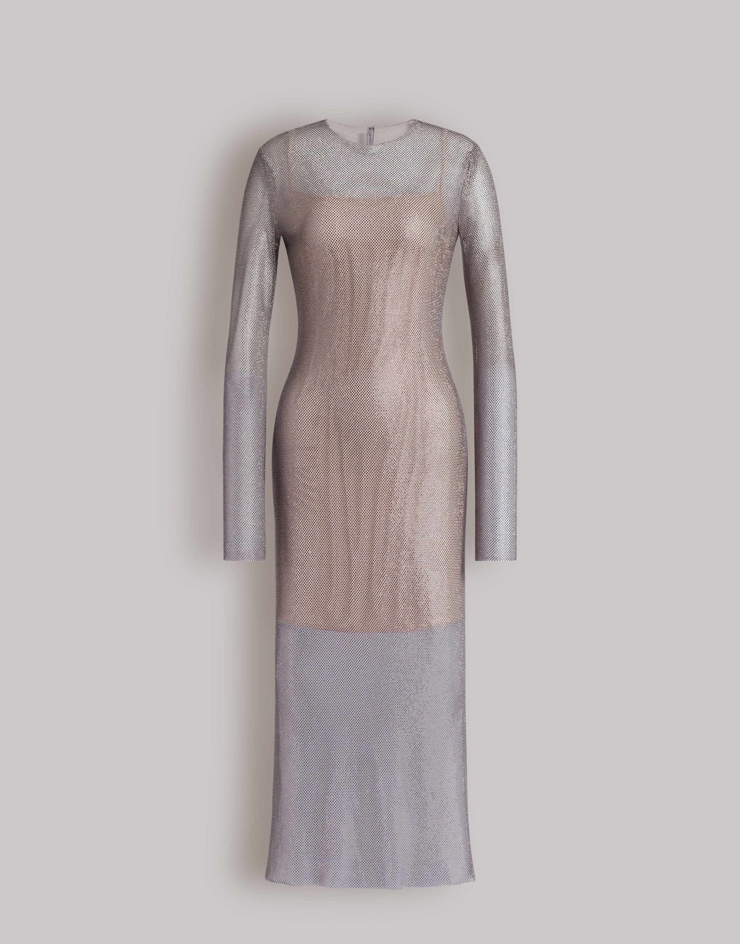 Micro-rhinestone midi dress