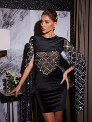 Arturo Patchwork Rhinestone Velvet Dress - Mew Mews