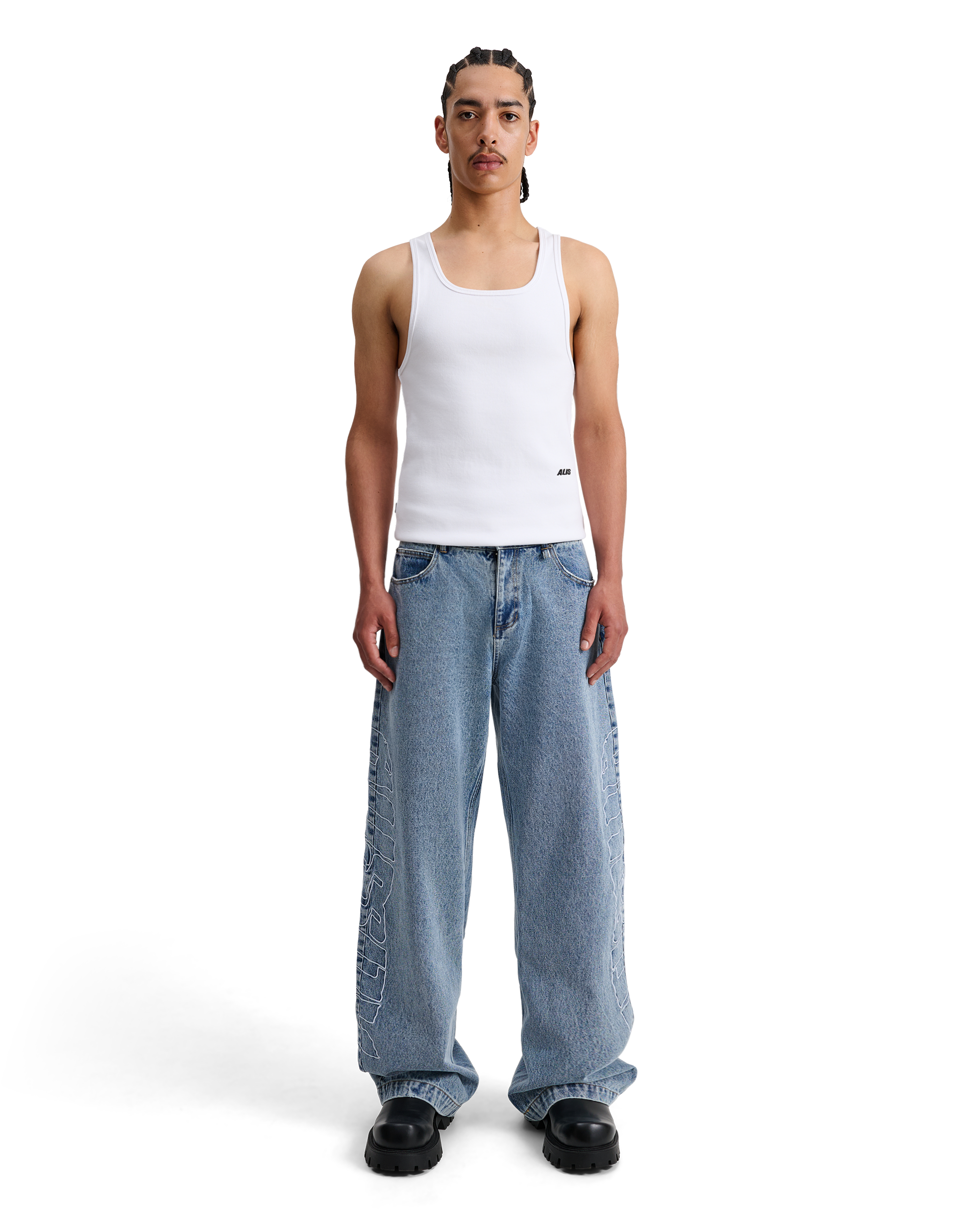 ALIS BAM WIDE FIT JEANS W/ EMBROIDERY Jeans Washed Light Blue