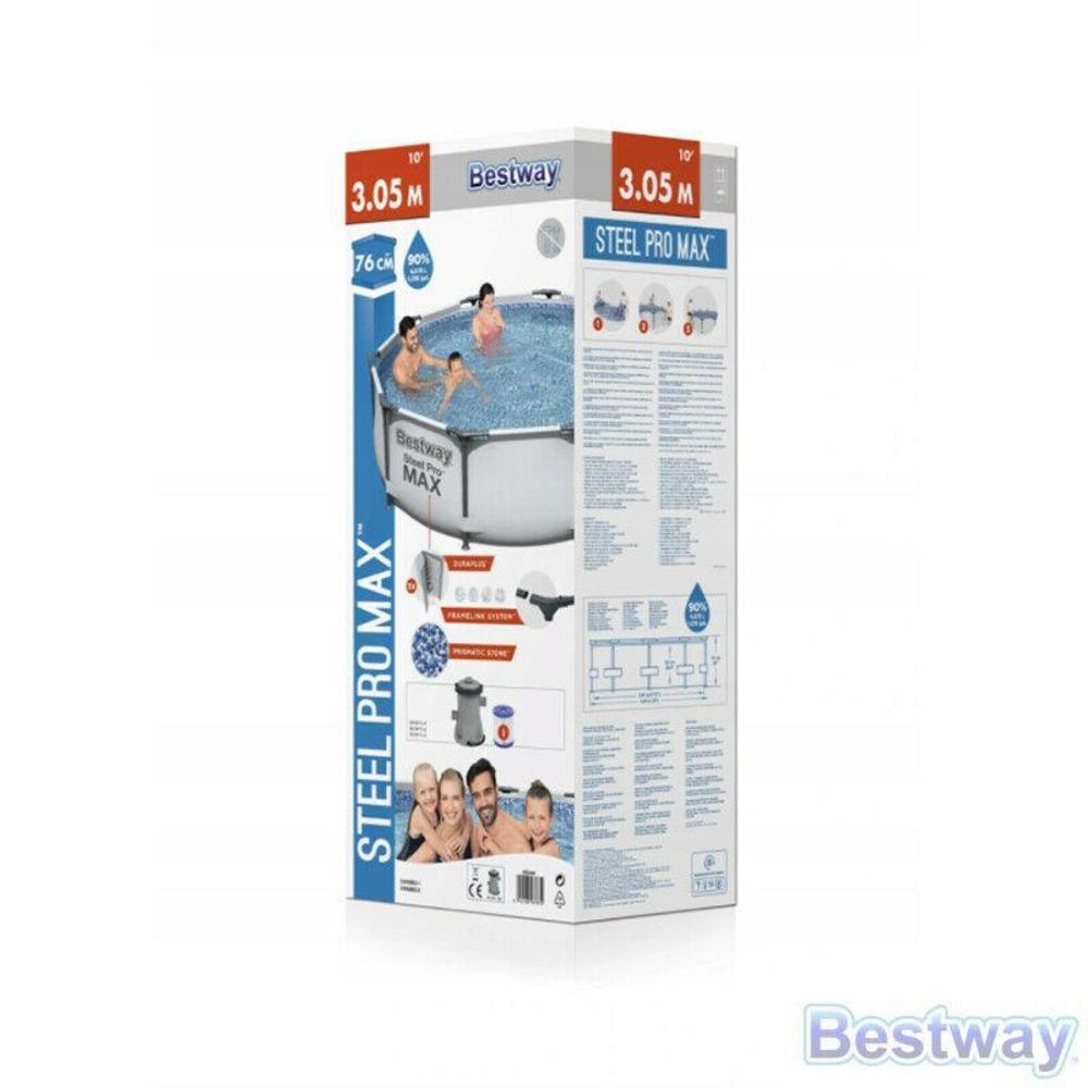 Bestway 10ft Grey Steel Pro Max Round Pool Set-Outdoor Toys-Bestway-Toycra