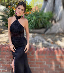 SOLD! Black Diamond Pattern Sheer Dress
