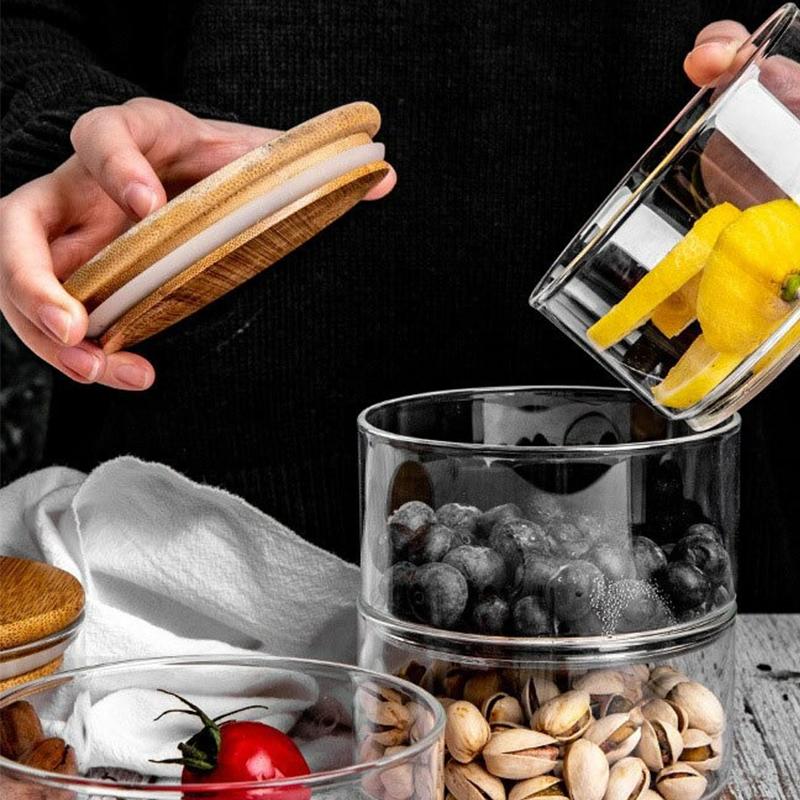 Bocaux à épices en verre empilables pour services