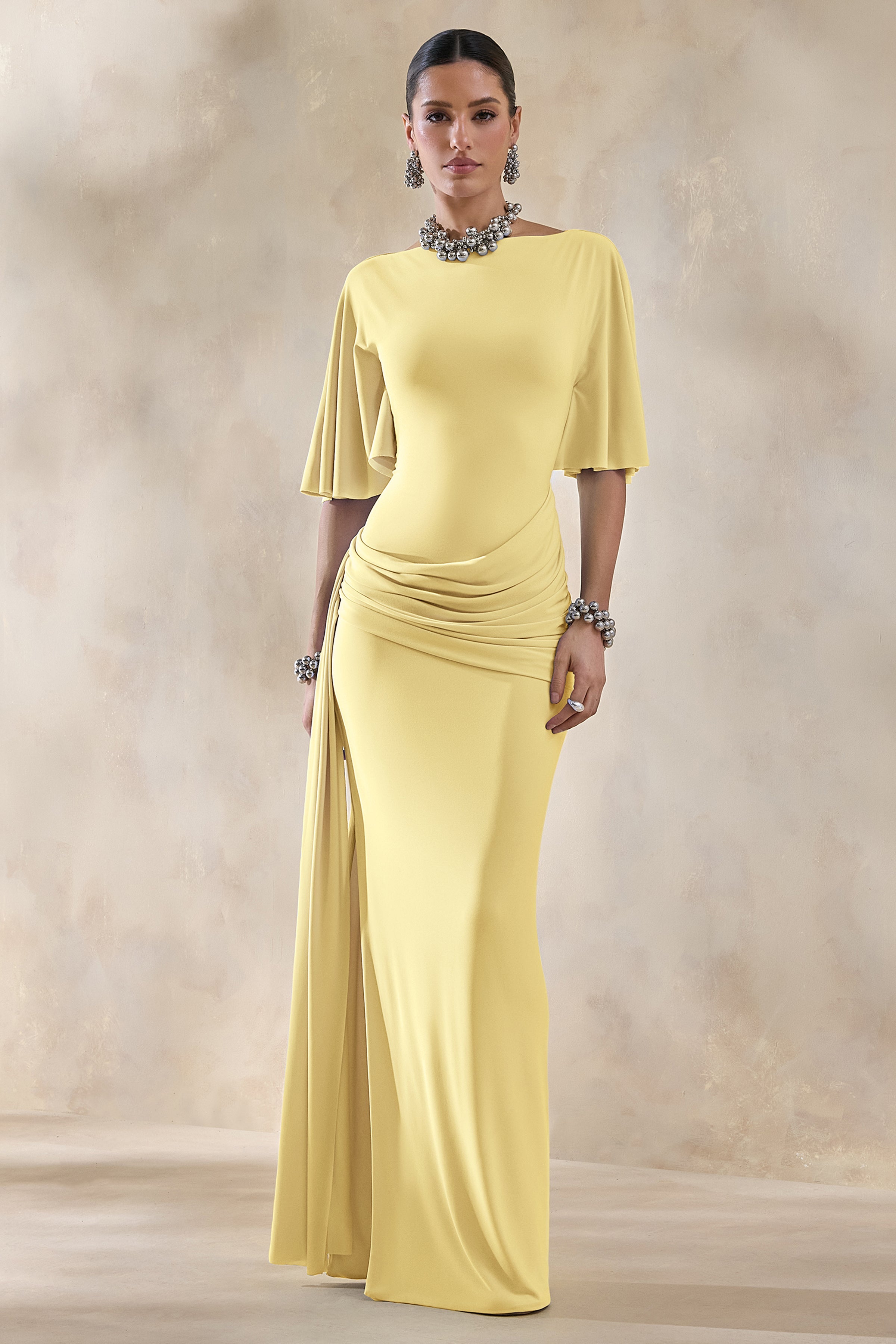ECM_HR_CL137658121 - Emerelle | Lemon Wide-Neck Maxi Dress With Sash And Draped-Detailing 0.jpg