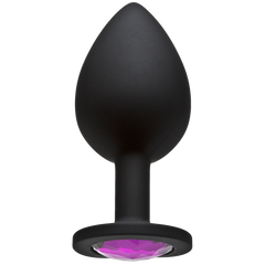 Booty Bling Large Butt Plug Black Pink Stone