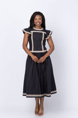 Ulla Johnson Concetta Midi Dress in Noir