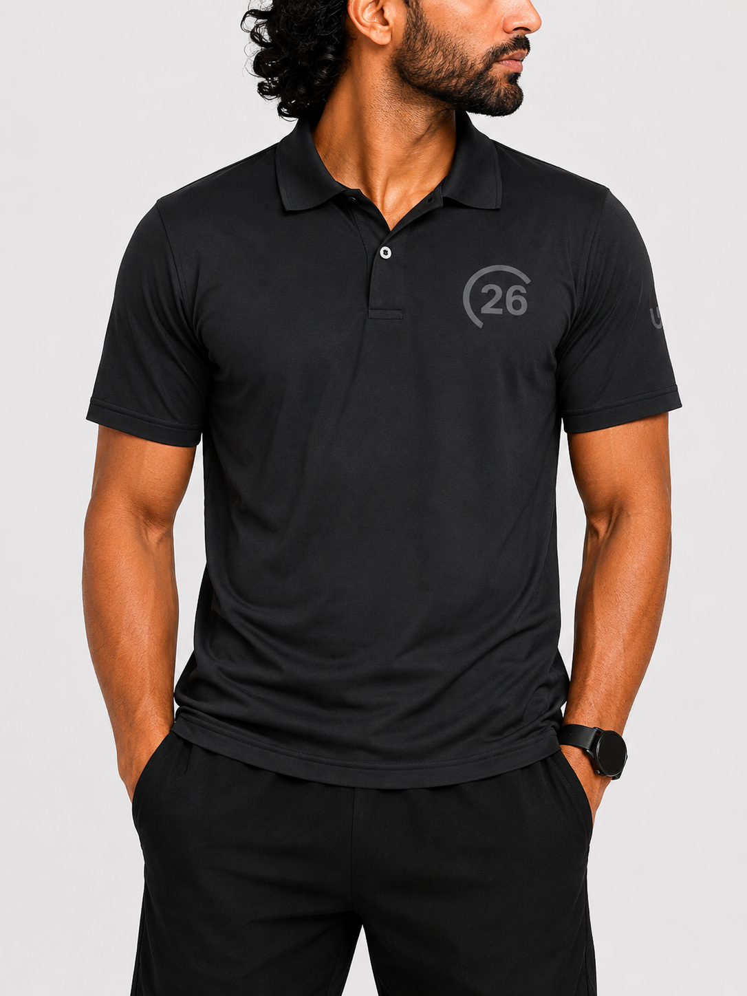 Uvex Men Sport Black Polo T Shirt