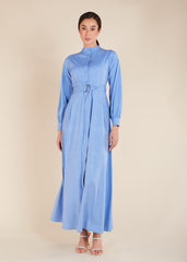 Mandarin Neck Maxi Blue - Final Sale