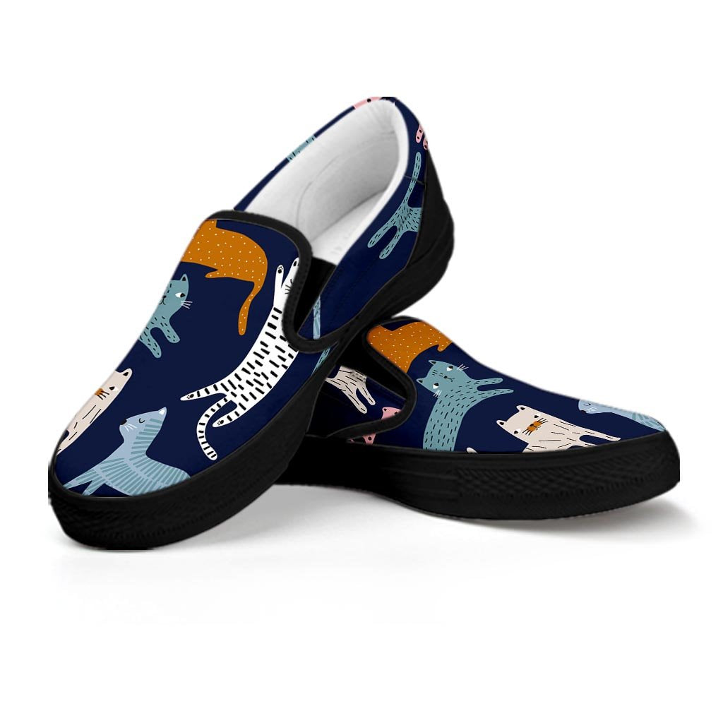 Cute Cat Style Print Women's Slip On Sneakers-grizzshop