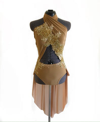 ADULT SMALL/MEDIUM mocha lyrical/contemporary ready-to-ship dance costume