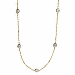 18K Yellow & White Gold 11 Stone Diamond Necklace