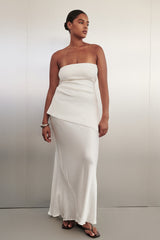CHARLI WHITE SATIN MAXI SKIRT