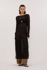 LIZZIE BLACK BOAT NECK TUNIC TOP